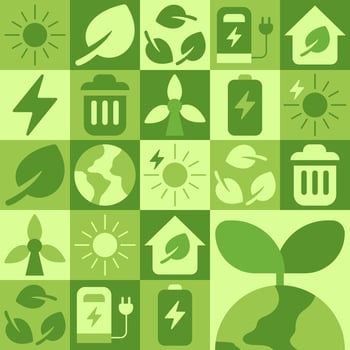 World Environment Day square background for web template, landing page with geometric nature mosaic vector