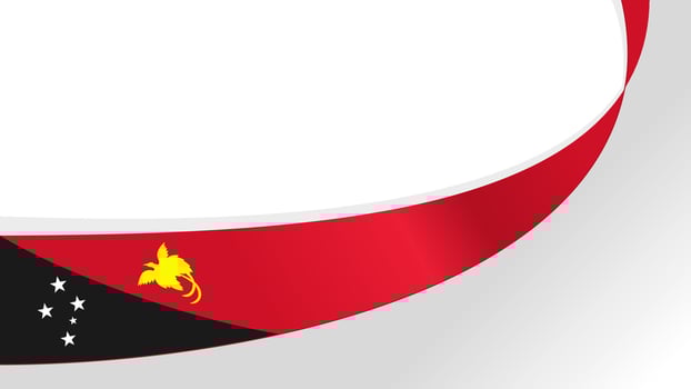 wavy papua ne guinea flag ribbon background with copy space for text. papua new guinea national day vector