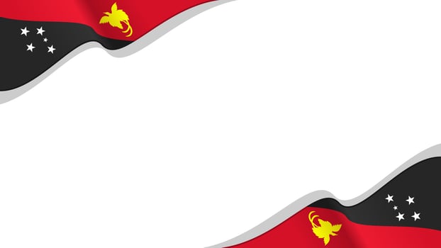 wavy papua ne guinea flag frame background with copy space for text. papua new guinea national day vector
