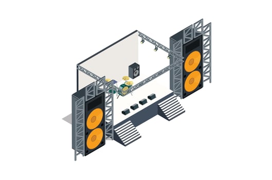Isometric Music Stage vector