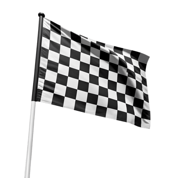 A checkered flag flies high, a symbol of victory and completion png