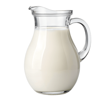 A pristine glass jug filled with fresh, creamy milk, capturing the essence of dairy goodness png