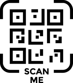 QR Code Scan Set. Scan me text. Smartphone usage. barcode sign. payment and identification. Simple digital scanning vector