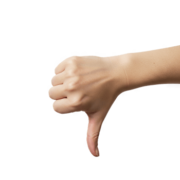 Dislike hand gesture on transparent background png