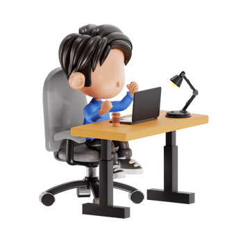 Boy Celebrating Work Success png