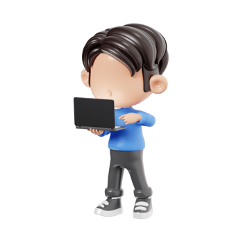 Boy Using Laptop png