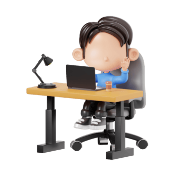 Boy Working at Office png