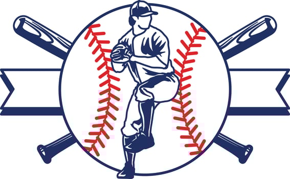 hand drawn baseball emblems of teams and competitions badge vector
