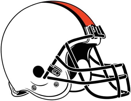 the white helmet of the cleveland browns american football team vector