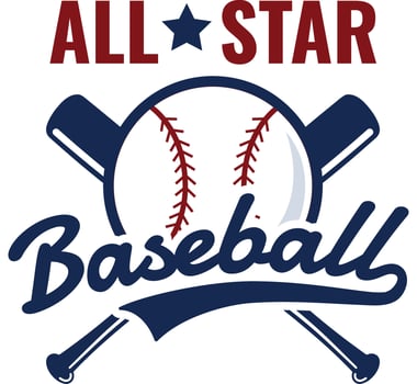 all star baseball badge vector