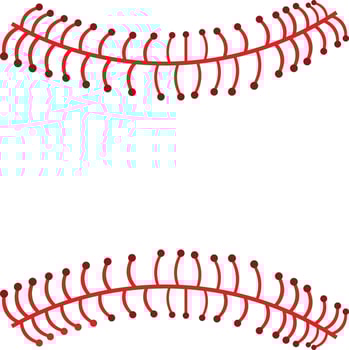 decorative baseball laces vector