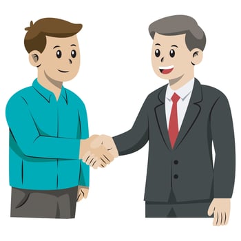 Two Businessmen Shaking Hands in Agreement vector