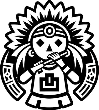 A solid style icon of flute player symbol vector