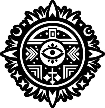 A glyph style icon of tribal vision symbol vector