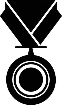 A black and white medal icon on a white background vector