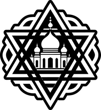 A glyph style icon showing landmark vector