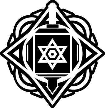 Glyph style icon showing hanukkah symbol vector