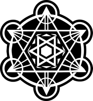 A filled style icon showing angel metatron vector