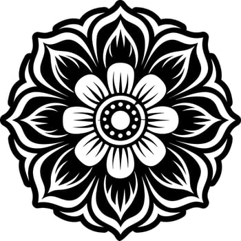 A solid icon depicting anemone flower vector