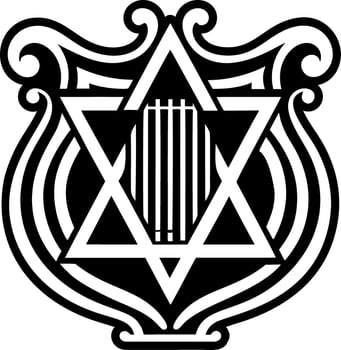 An icon depicting harp musical instrument in glyph style vector