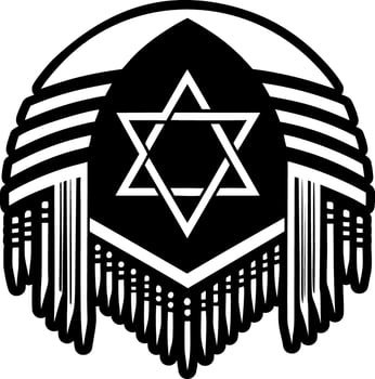 Solid icon depicting prayer shawl vector
