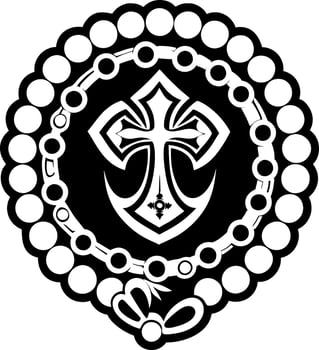 A solid icon depicting prayer beads vector