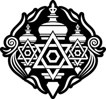 A glyph style icon depicting rimonim symbol vector