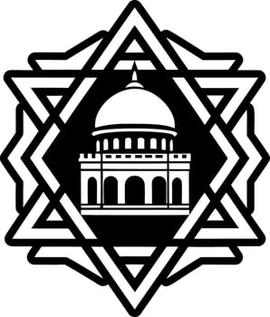 A solid icon showing temple structure vector