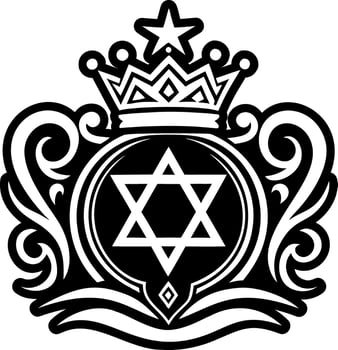Glyph style icon depicting crown of jewish king vector