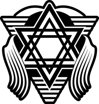 A filled style icon showing david symbol vector