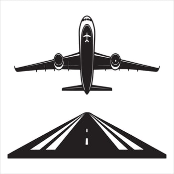 Airplane Taking Off from Runway vector
