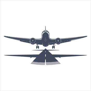 Travel Tourism Illustration of an Airplane Landing on a Runway vector