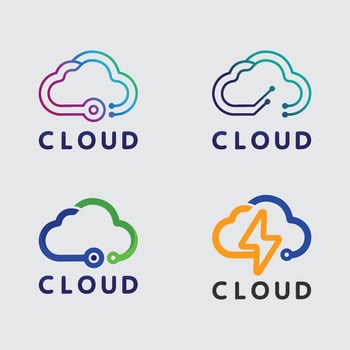 Cloud Symbol for Data Transfer App and Web Cloud Network Company Logo vector