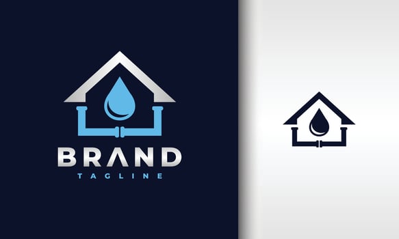 water pipe house logo vector