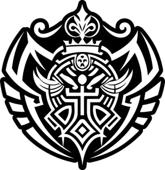 A solid style icon of royal symbol tattoo vector