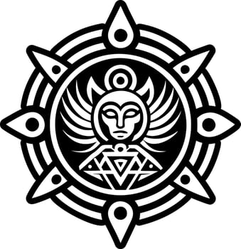 A glyph style icon of earth goddess symbol vector