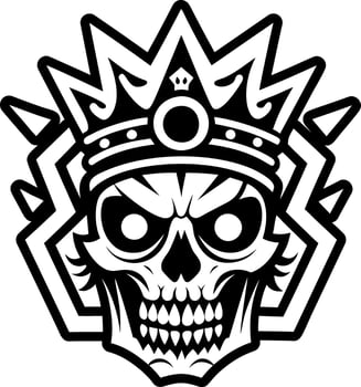 A filled style icon of skull crown symbol vector