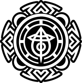 A celtic symbol with an arrow in the center vector