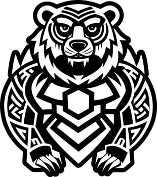 A bear with tribal tattoos on its chest vector