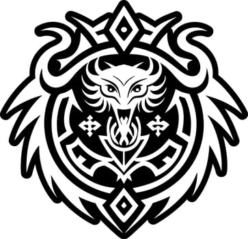 A tribal style logo with a dragon head vector