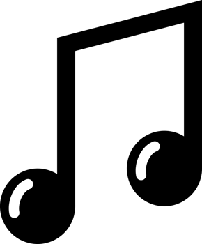 Black icon music note png