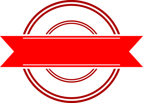 Red circle ribbon label tag frame icon png