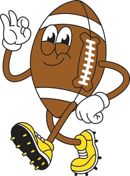 funny football ball icon vector