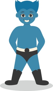 Children with Costume Superhero. vector