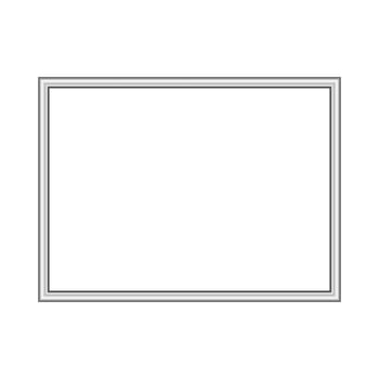 Rectangle silver frame. Isolated luxury rectangle silver grey border. Silver rectangle frame mockup design element. vector