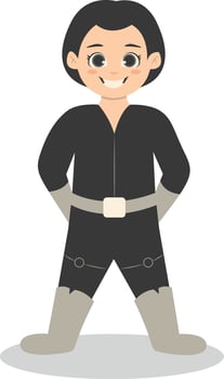 Children with Costume Superhero. Isolated Character in Cartoon Design vector