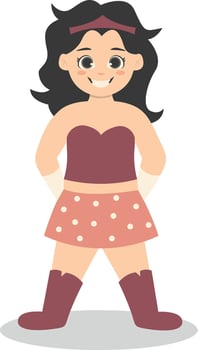 Children with Costume Superhero. Isolated Character in Cartoon Concept vector