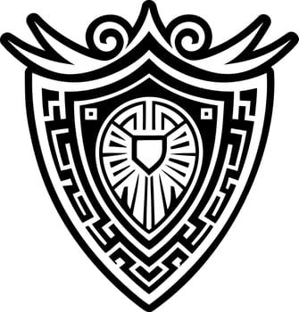 A solid style icon of aegis shield vector