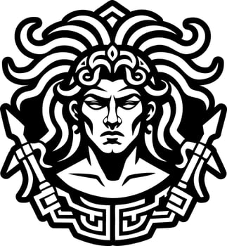 A filled style icon showing ancient god tattoo vector