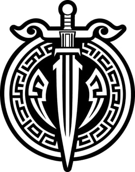 A glyph style icon of greek sword vector